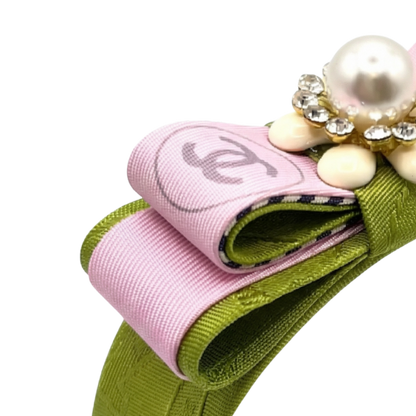 CC Pearl Vintage Silk Necktie Cuff Bracelet