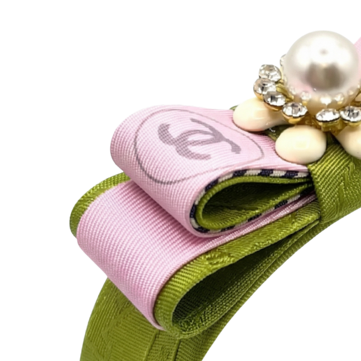 CC Pearl Vintage Silk Necktie Cuff Bracelet
