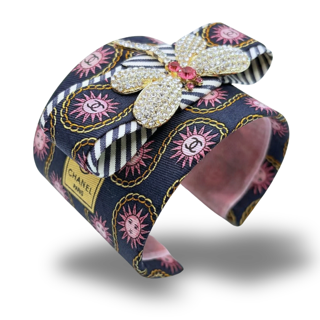 Chanel Silk Necktie Cuff Bracelet by Flock by Wild for Vintage Luxe Up
