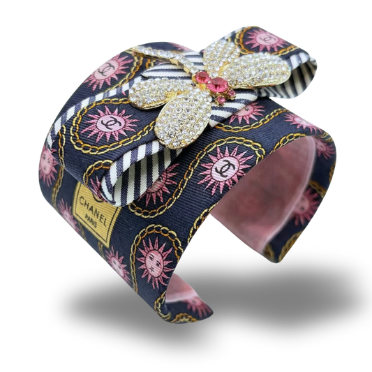 Chanel Silk Necktie Cuff Bracelet by Flock by Wild for Vintage Luxe Up