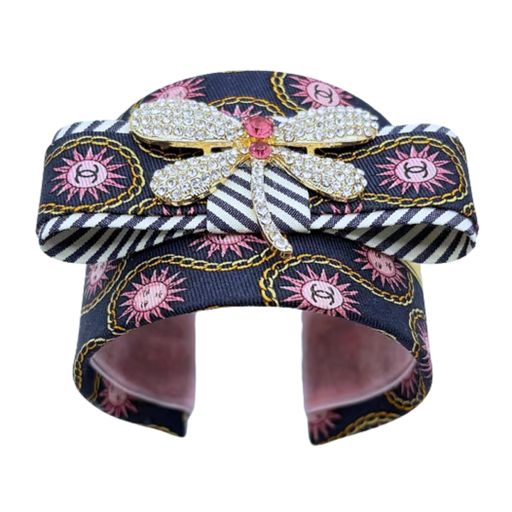 Chanel Silk Necktie Cuff Bracelet by Flock by Wild for Vintage Luxe Up