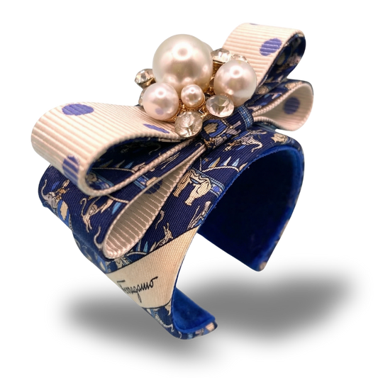 Ferragamo Silk Necktie Cuff Bracelet by Flock by Wild for Vintage Luxe Up