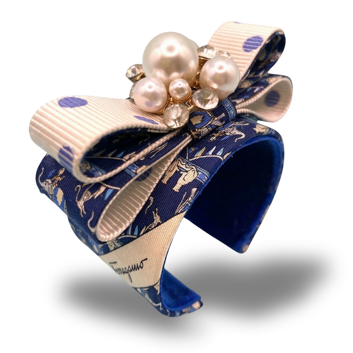 Ferragamo Silk Necktie Cuff Bracelet by Flock by Wild for Vintage Luxe Up