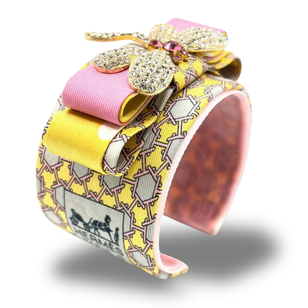 Hermes Silk Necktie Cuff Bracelet | Hermes Jewelry