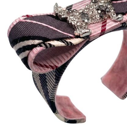 Nova Stripe Scottie Vintage Silk Necktie Cuff Bracelet
