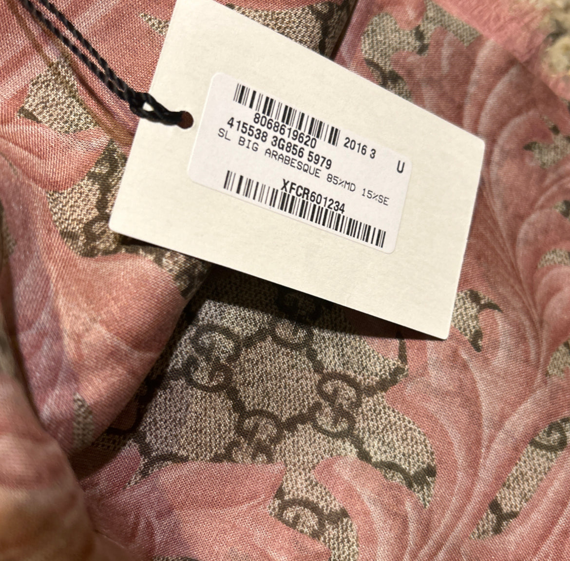 GG Arabesque Pink Vintage Silk Scarf Crossbody Bag