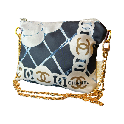 CC Camellia Noir Vintage Scarf Crossbody Bag