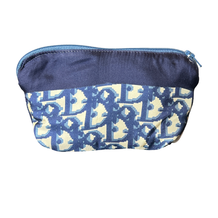 Trotter Blue Vintage Silk Scarf Beauty Bag