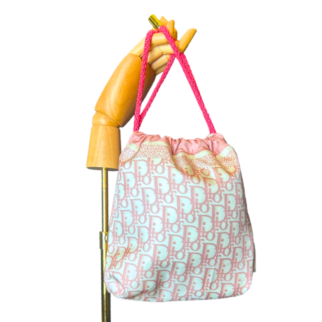 Dior Trotter Pink Scarf | Dior Crossbody Bag at Vintage Luxe Up