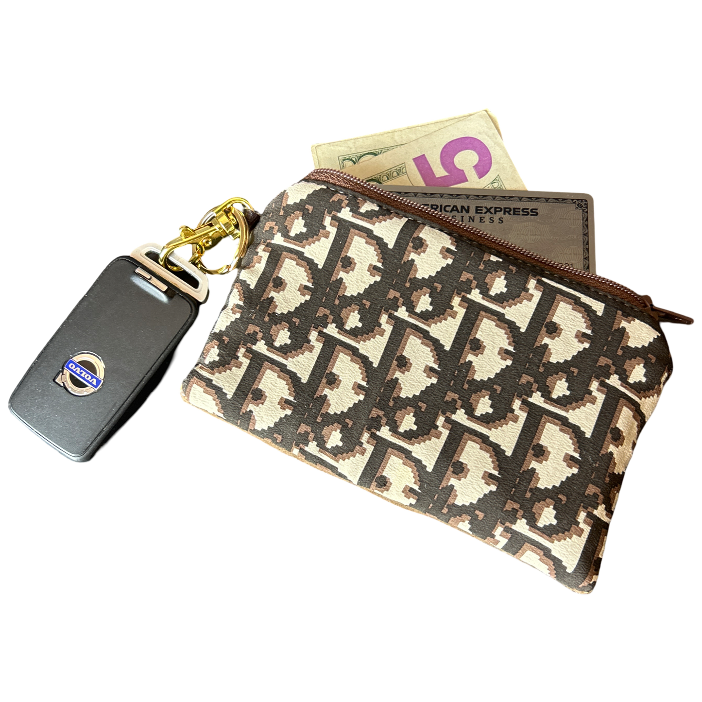 DIOR Vintage Trotter Scarf Coffee Run Bag & Keychain exclusively at VintageLuxeUp.com