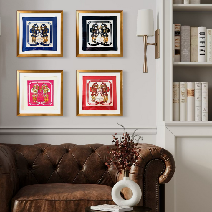 Hermes brides de gala scarf | framed Hermes scarf at vintage luxe up