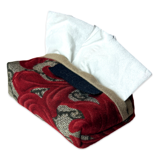 GG Arabesque Red Vintage Scarf Travel Tissue Pouch