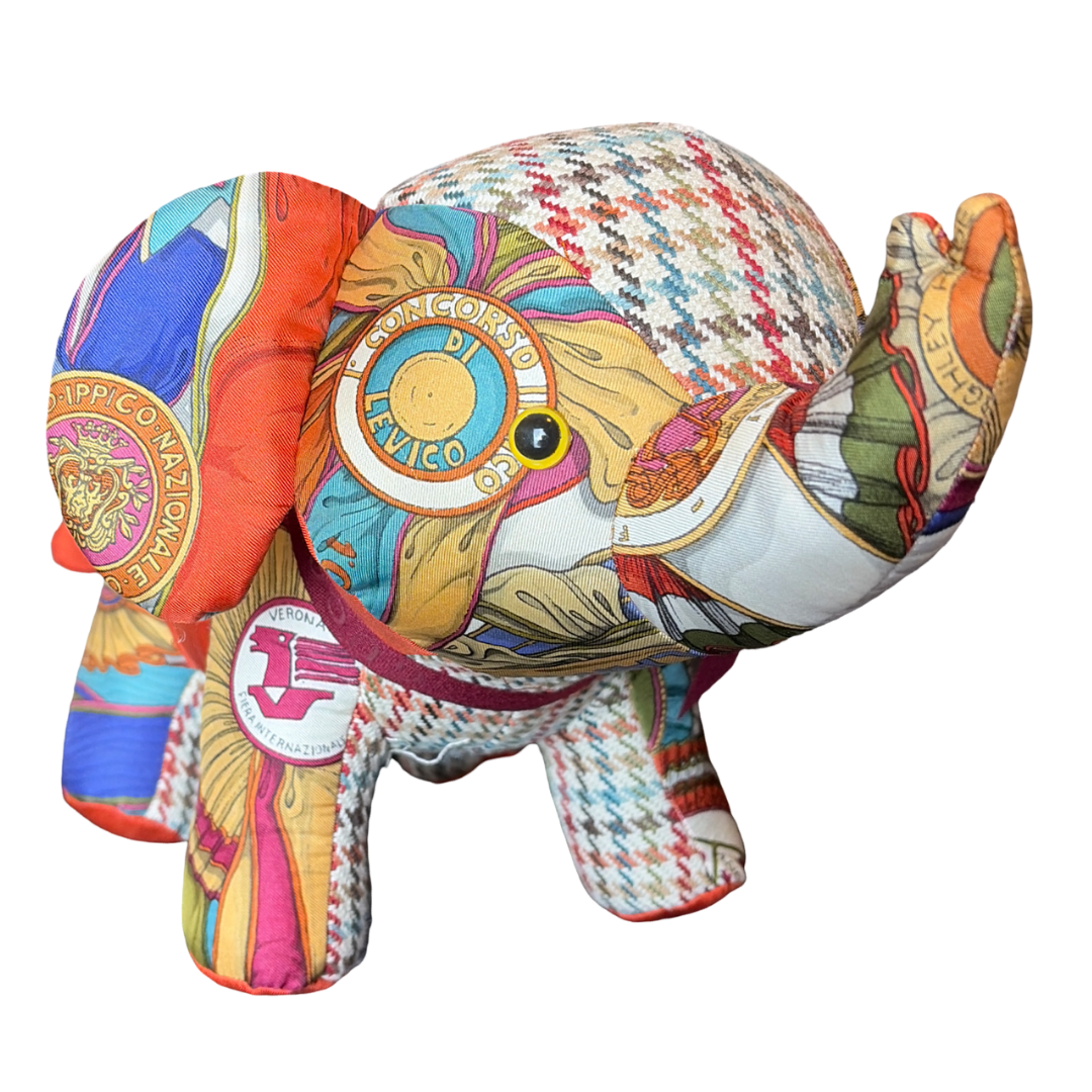 Gucci Horse Ribbons Silk Scarf Patchwork Elephant at Vintage Luxe Up