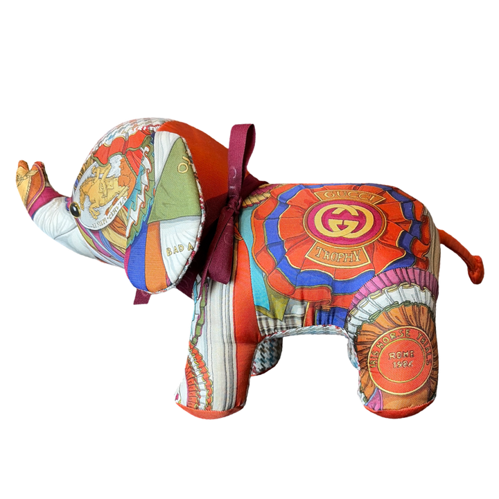 Gucci Horse Ribbons Silk Scarf Patchwork Elephant at Vintage Luxe Up