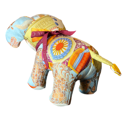 Gucci Tassels Silk Scarf Patchwork Elephant at Vintage Luxe Up