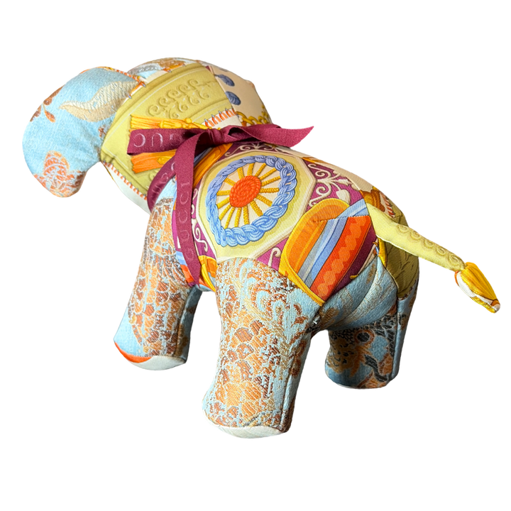 Gucci Tassels Silk Scarf Patchwork Elephant at Vintage Luxe Up
