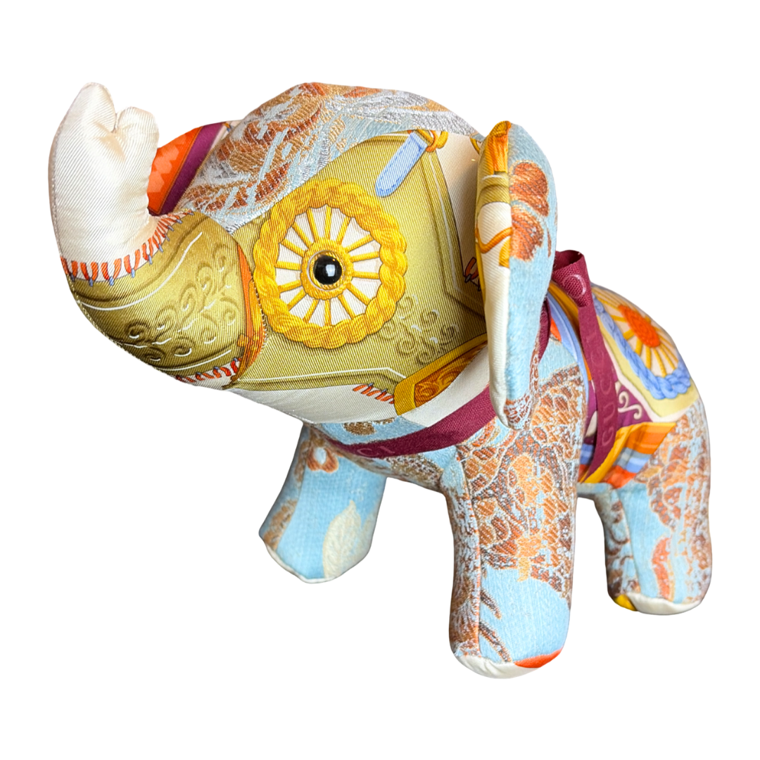 Gucci Tassels Silk Scarf Patchwork Elephant at Vintage Luxe Up