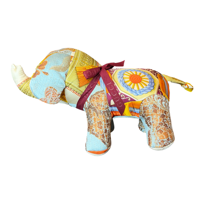 Gucci Tassels Silk Scarf Patchwork Elephant at Vintage Luxe Up