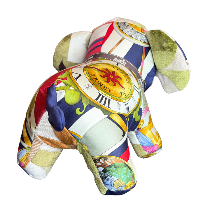 Hermes Parmi les Fleurs Je Compte les Heures Scarf Patchwork Elephant at Vintage Luxe Up