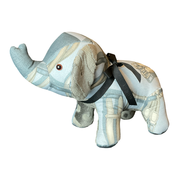 Gucci Equestrian Silk Scarf Patchwork Elephant at Vintage Luxe Up
