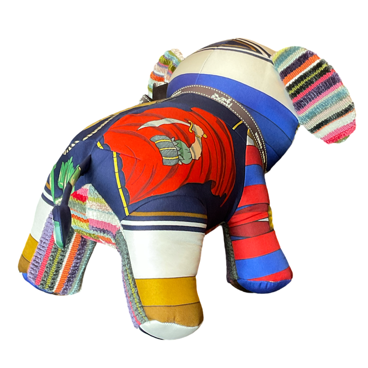 Pavois Vintage Silk Scarf Patchwork Lucky Elephant