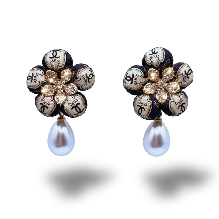 Chanel CC Logo Drop Earrings in Gold