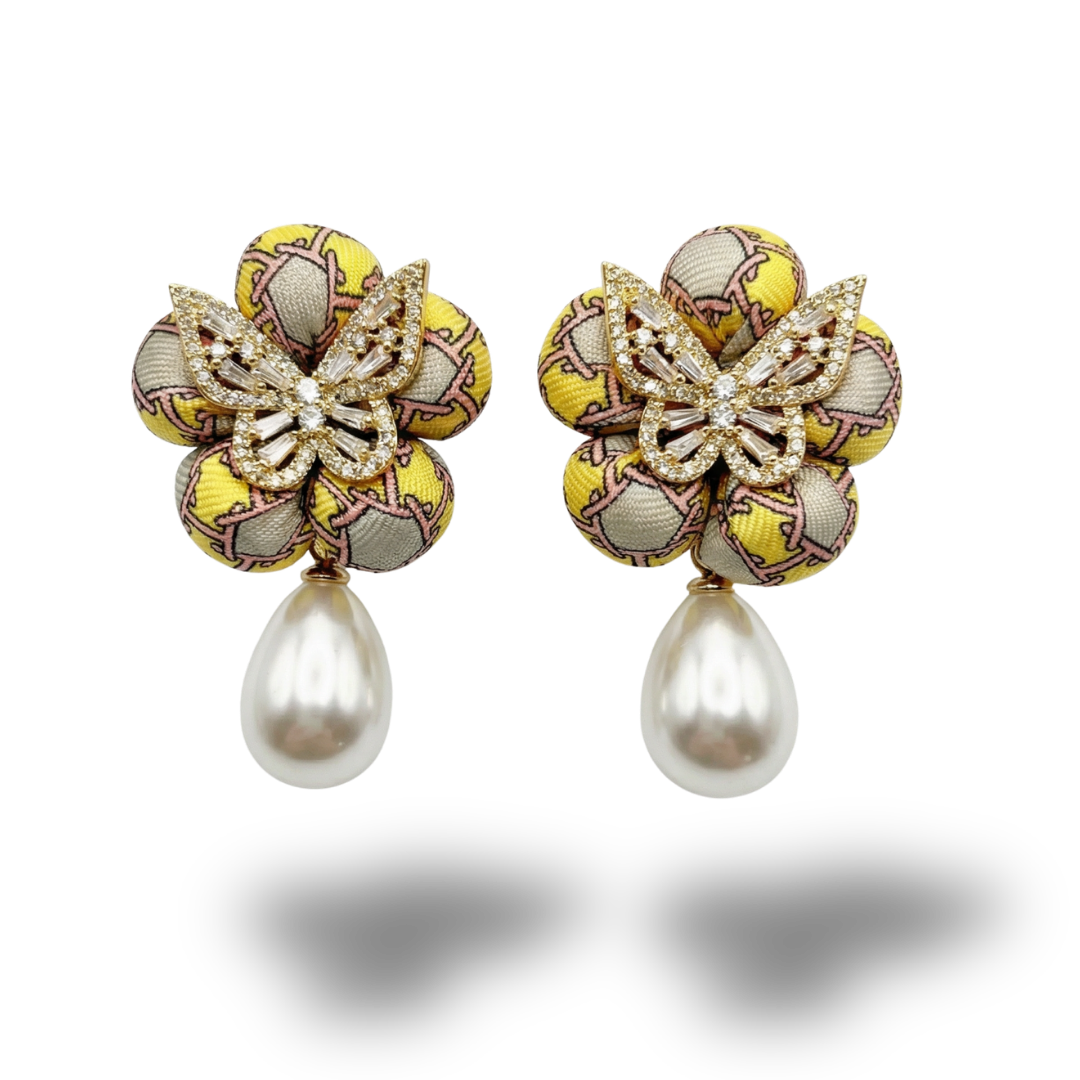 Hermes Silk Necktie Drop Earrings | Hermes Jewelry