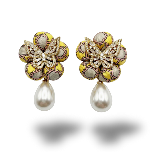Hermes Silk Necktie Drop Earrings | Hermes Jewelry