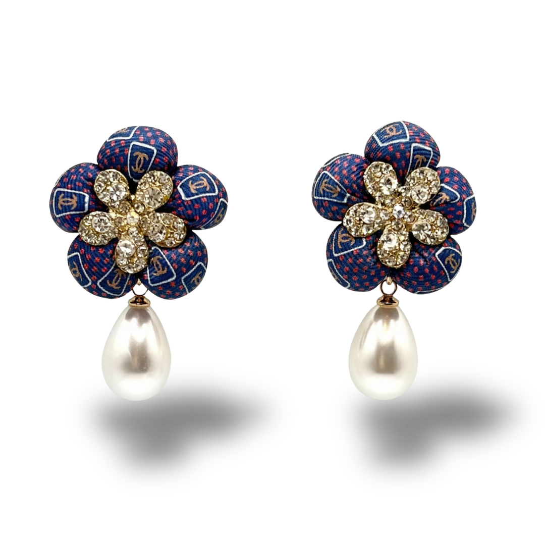 Chanel Silk Necktie Drop Earrings | Chanel Jewelry