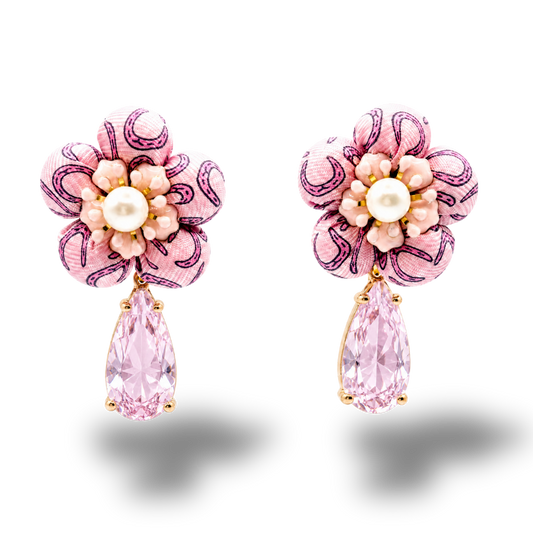 Hermès Horseshoe Vintage Silk Drop Earrings