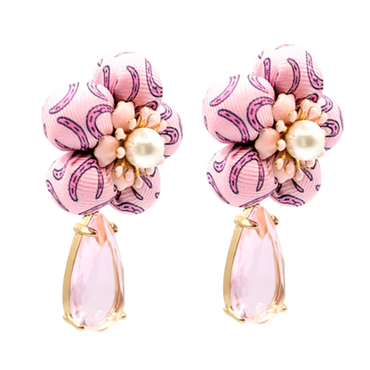Hermès Horseshoe Vintage Silk Drop Earrings