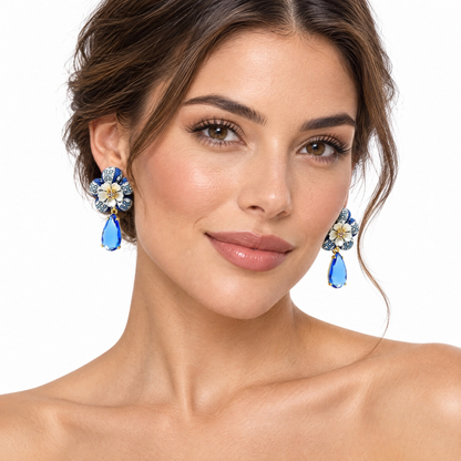 hermes H strap blue earrings | hermes jewelry