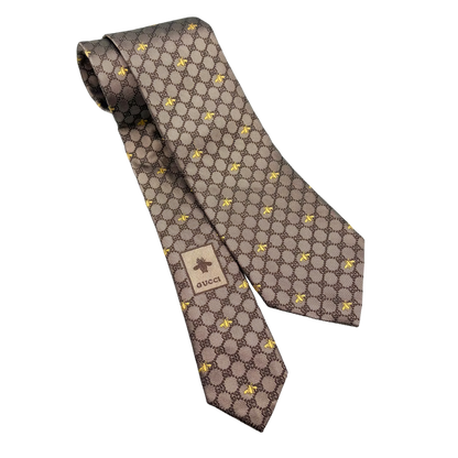 gucci gg gold bumblebee necktie