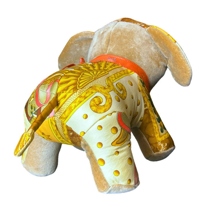 Carpe Diem Vintage Silk Scarf Lucky Elephant