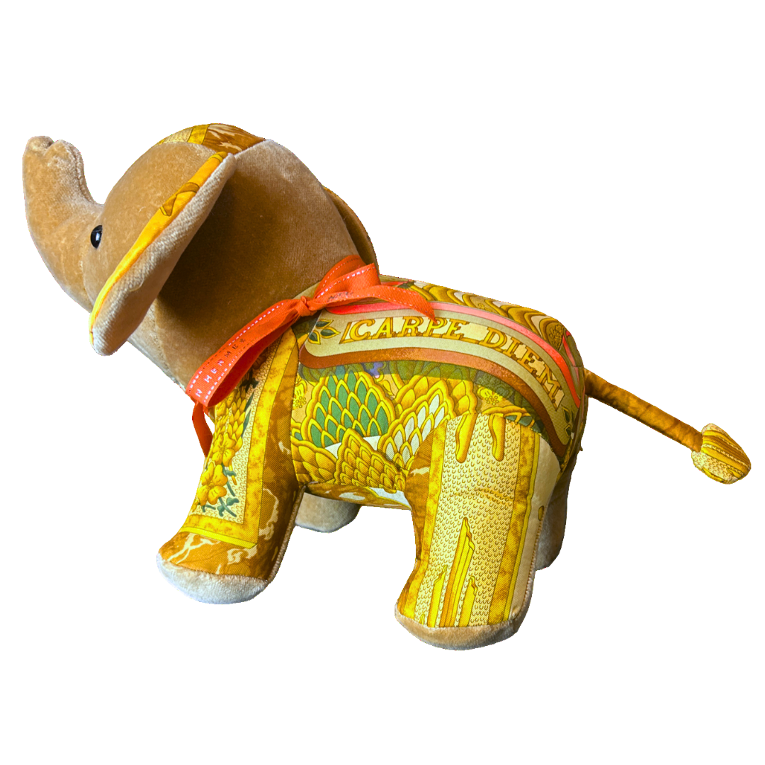 Hermes Carpe Diem Scarf Patchwork Elephant at Vintage Luxe Up