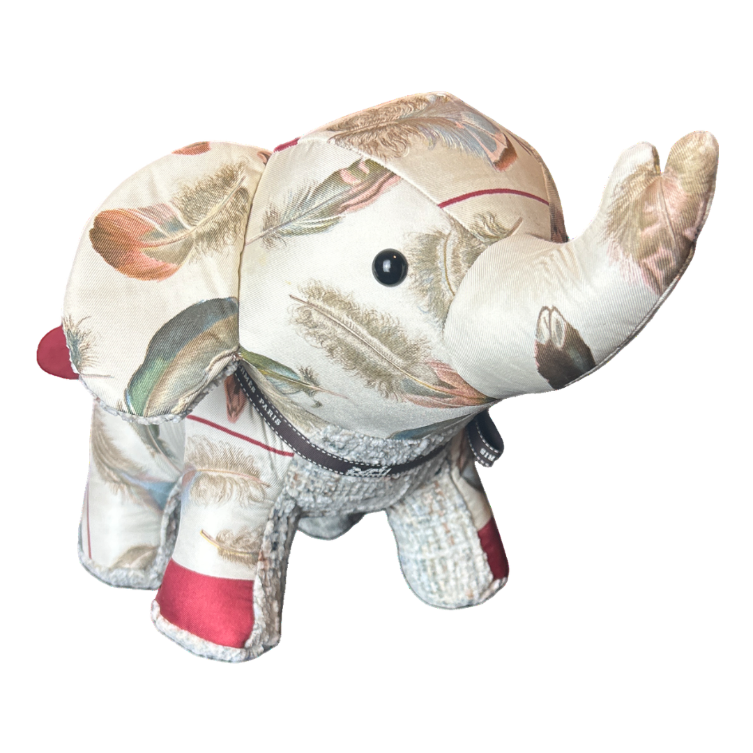 Hermes Plumes Scarf Patchwork Elephant at Vintage Luxe Up