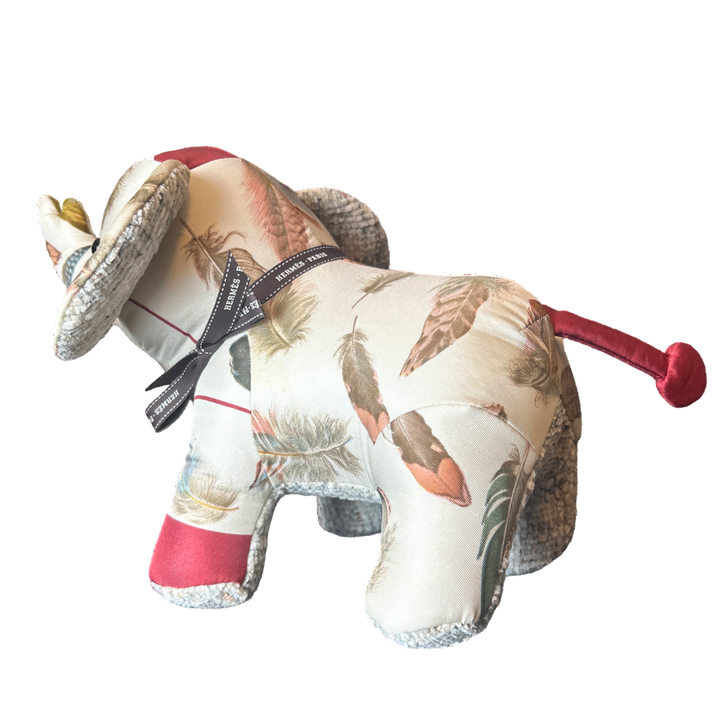 Hermes Plumes Scarf Patchwork Elephant at Vintage Luxe Up
