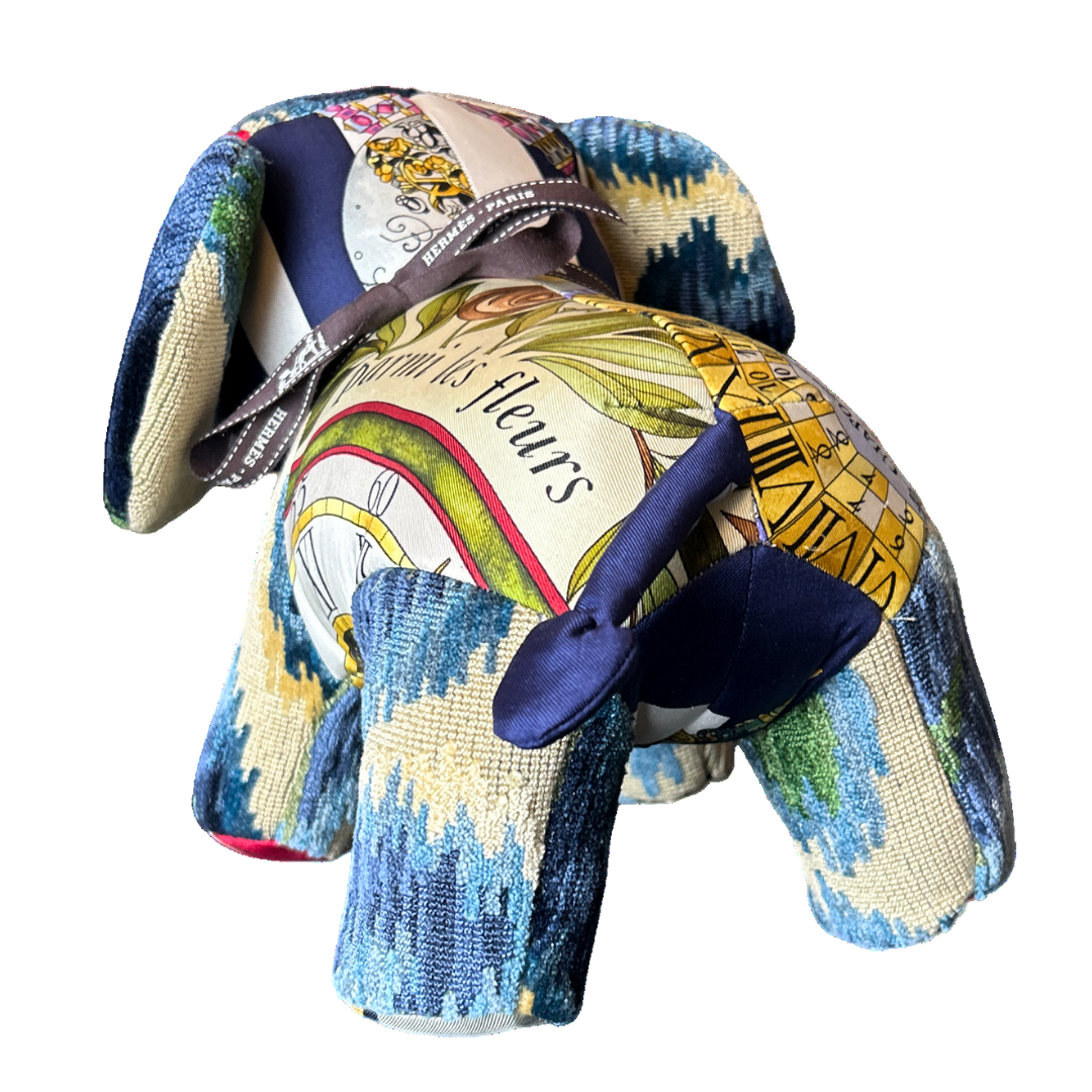 Parmi les Fleurs Vintage Silk Scarf Lucky Elephant