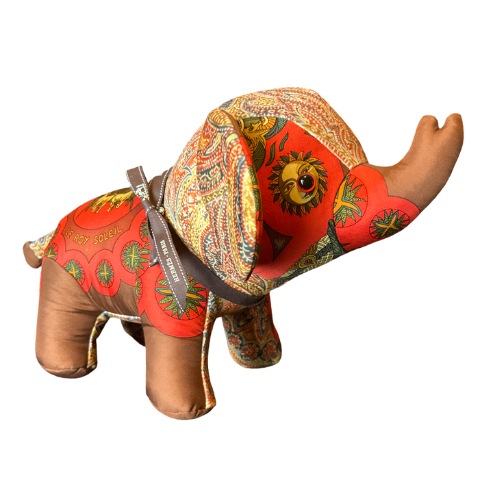 Hermes Le Roy Soleil Silk Scarf Patchwork Elephant at Vintage Luxe Up