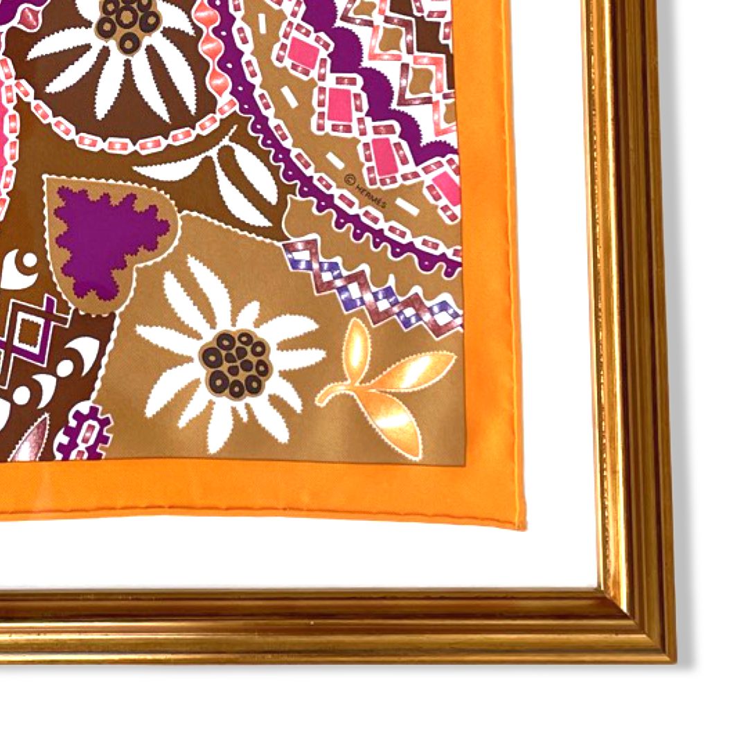 En Attendant Ulysse Framed Vintage Silk Scarf 20"