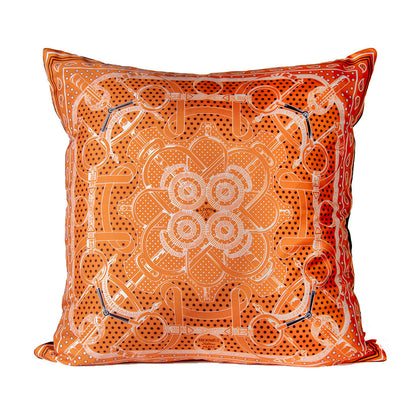 Vintage Hermes Pillow Eperon d'Or Bandana Vintage Silk Scarf Pillow 22" at Vintage Luxe Up