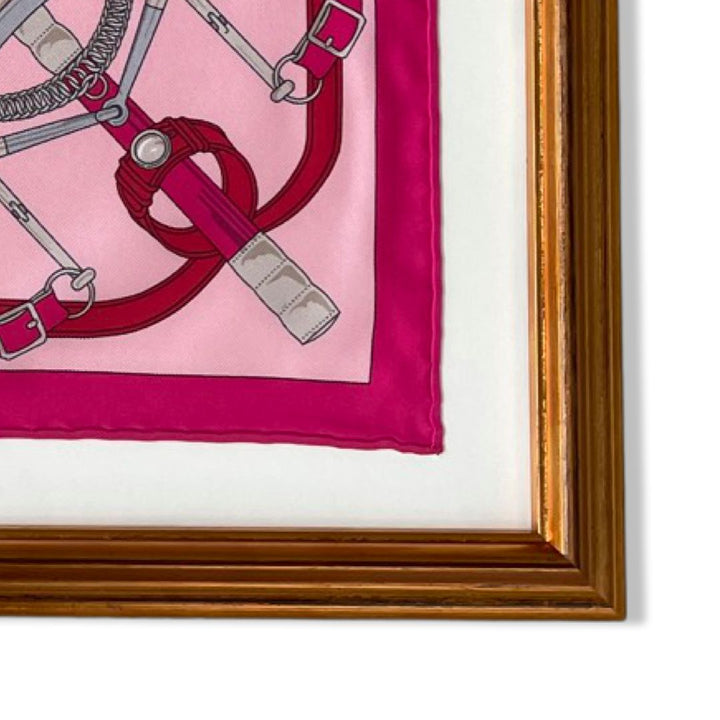 Eperon d'Or Rose Framed Vintage Silk Scarf 20"