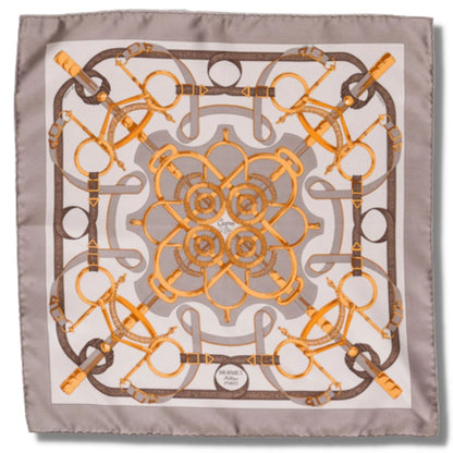 Eperon d'Or Silver Vintage Silk Scarf Pillow 17"