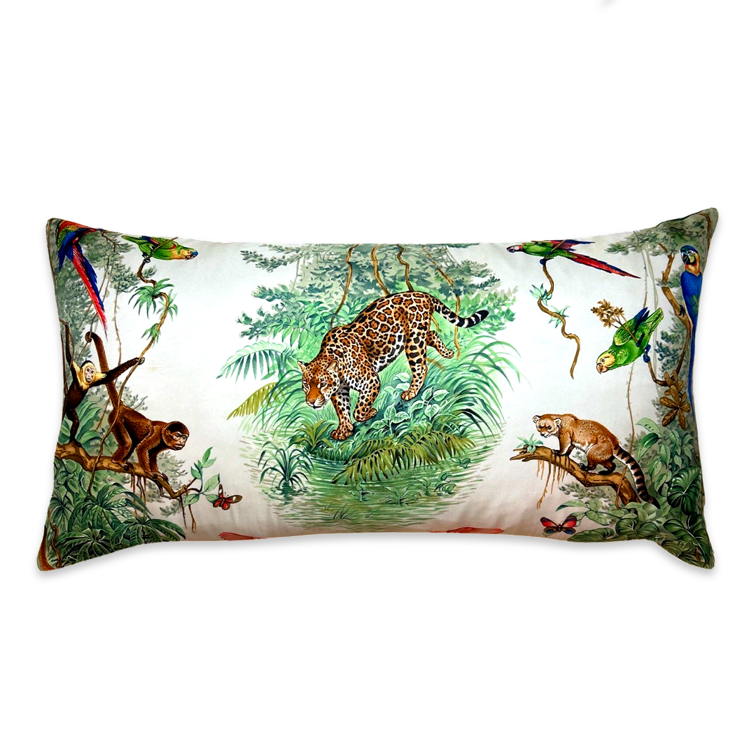 Vintage Hermes Pillow Equateur Vintage Silk Scarf Lumbar Pillow 30" at Vintage Luxe Up