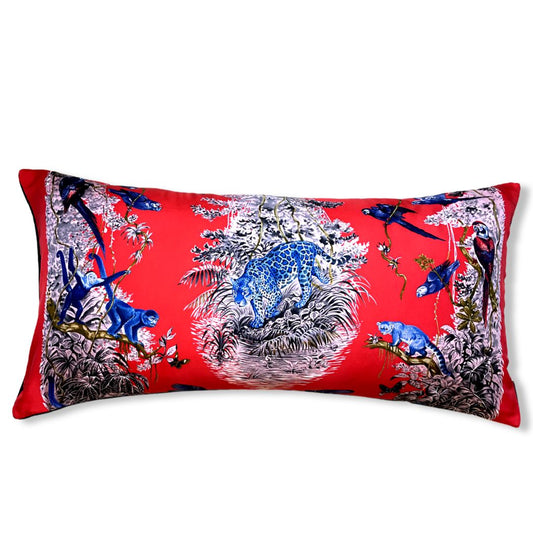 Vintage Hermes Pillow Equateur Vintage Silk Scarf Lumbar Pillow 35" at Vintage Luxe Up