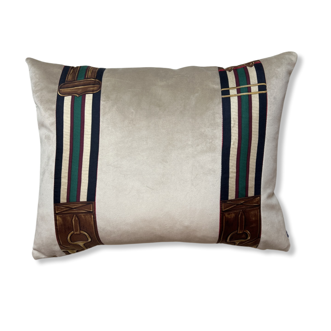 Equestrian Red Vintage Silk Scarf Pillows