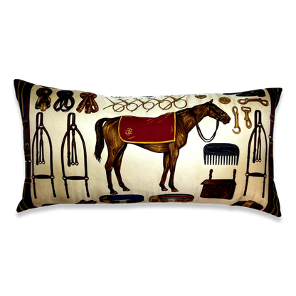 Equestrian Vintage Silk Scarf Pillows