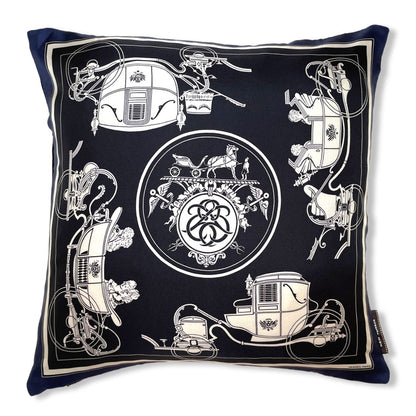 Vintage Hermes Pillow Ex Libris Vintage Silk Scarf Pillow 17" at Vintage Luxe Up