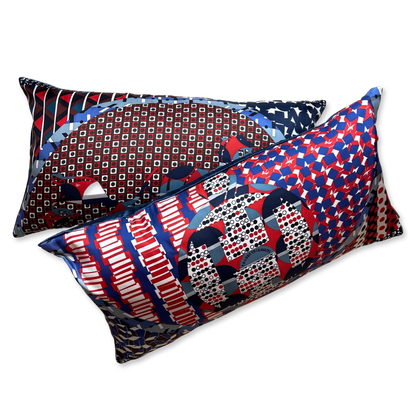 Vintage Hermes Pillow Ex Libris en Cravates Vintage Silk Scarf Lumbar Pillows 30" at Vintage Luxe Up