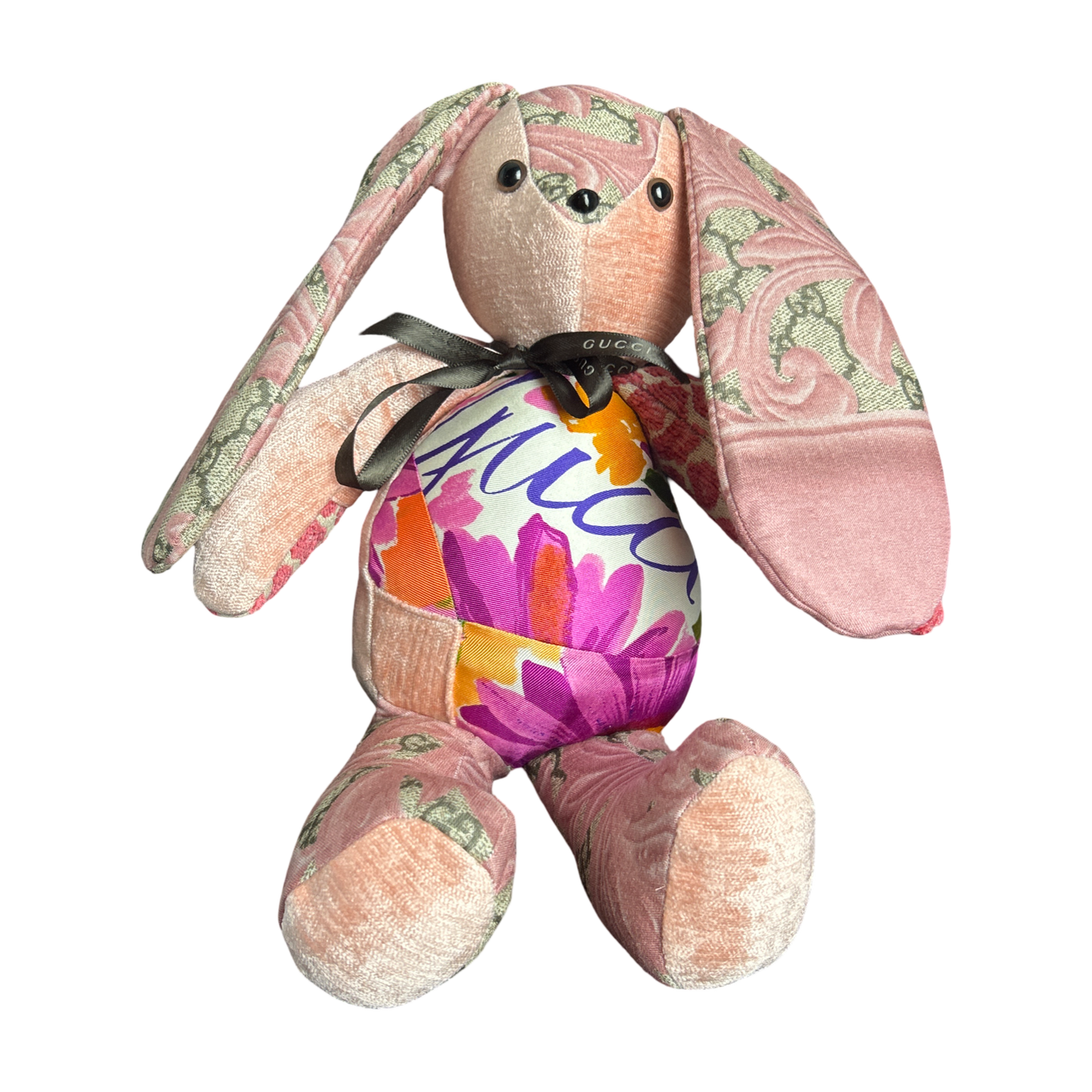 Gucci GG Logo Arabesque Scarf Patchwork Bunny